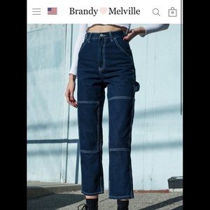 brandy melville ariana dark wash painter pants